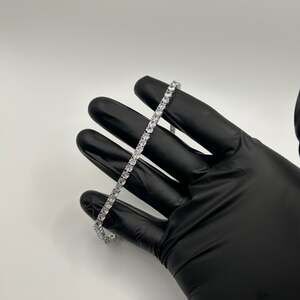 Moissanite Diamond Tennis Bracelet 4mm Round Cut VVS Silver 9 Inch New No Pass